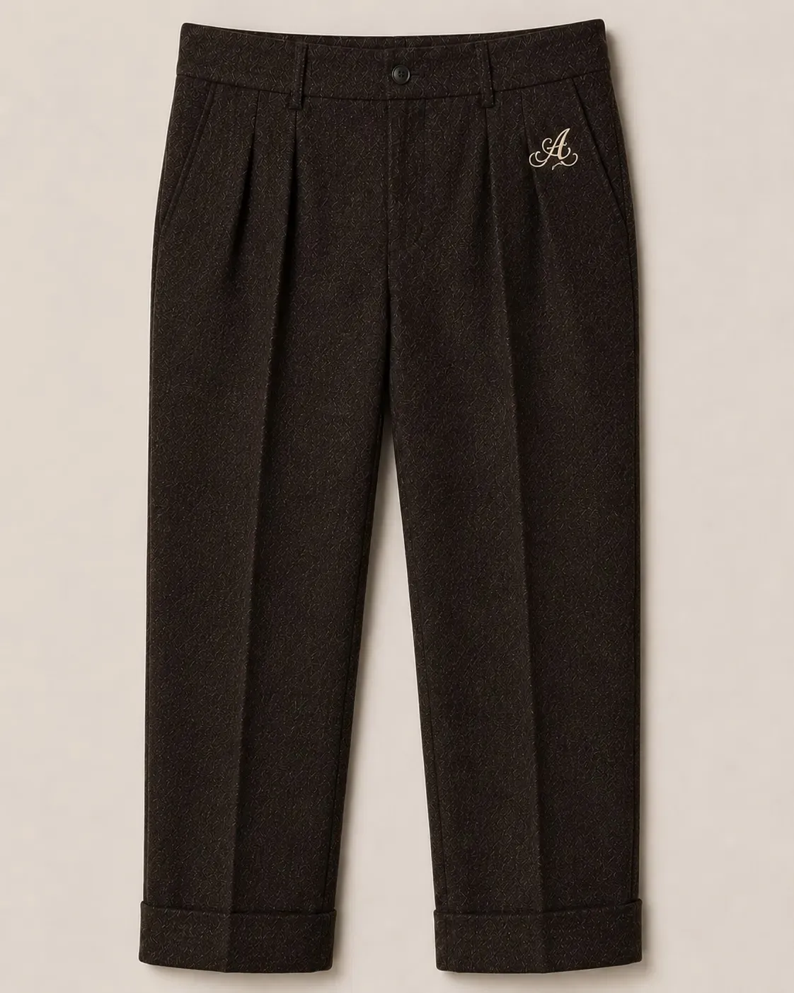 Alostro Tailored Pleated Pants — Espresso