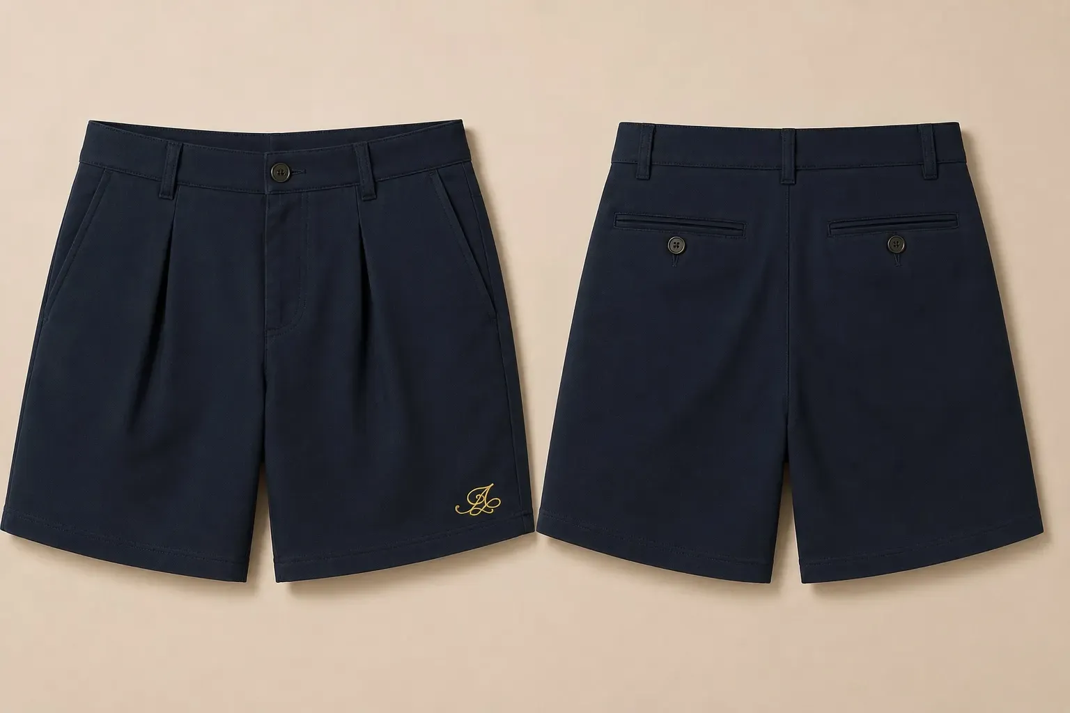 Alostro Tailored Pleat Short — Deep Sea Blue