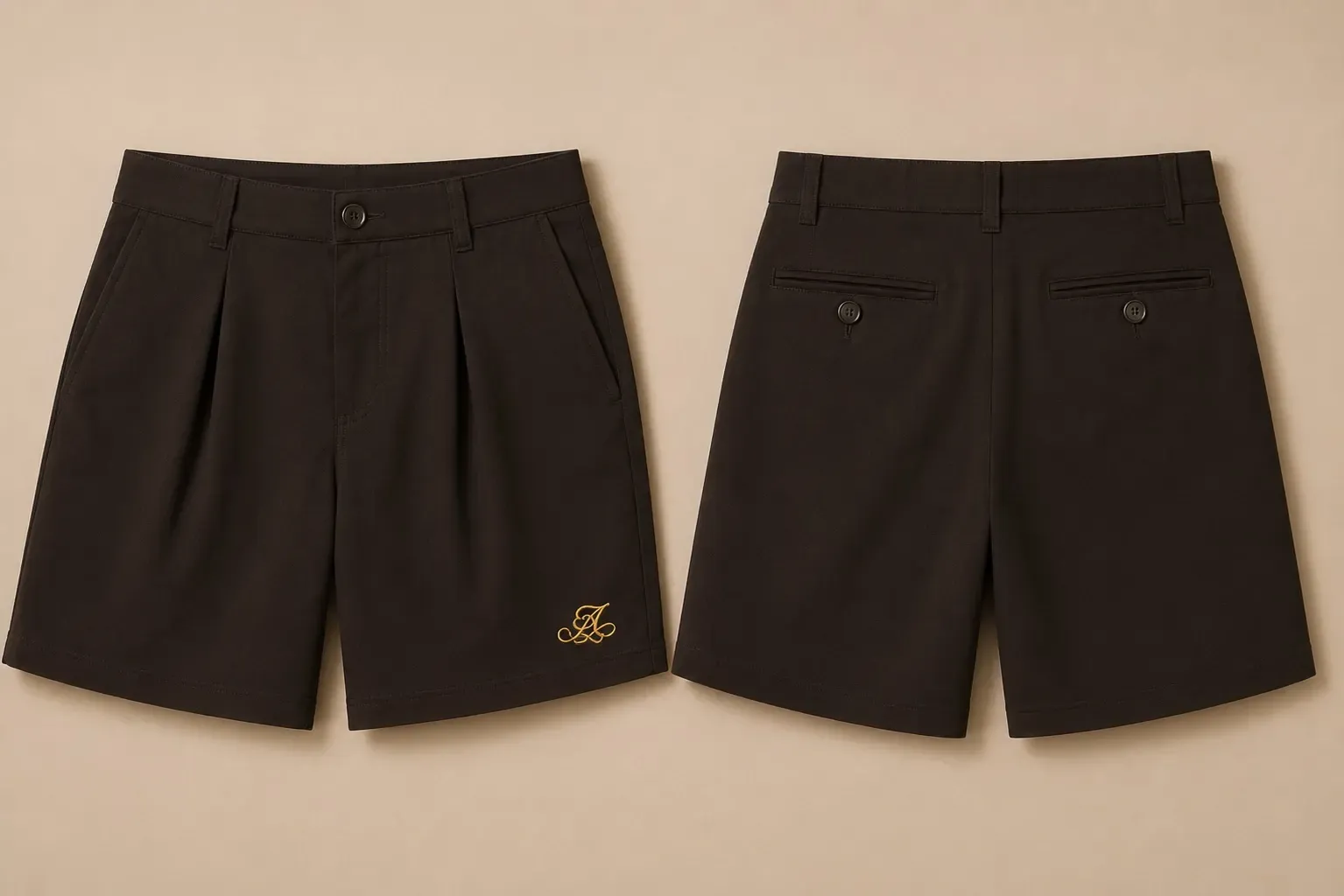 Alostro Tailored Pleat Short — Espresso