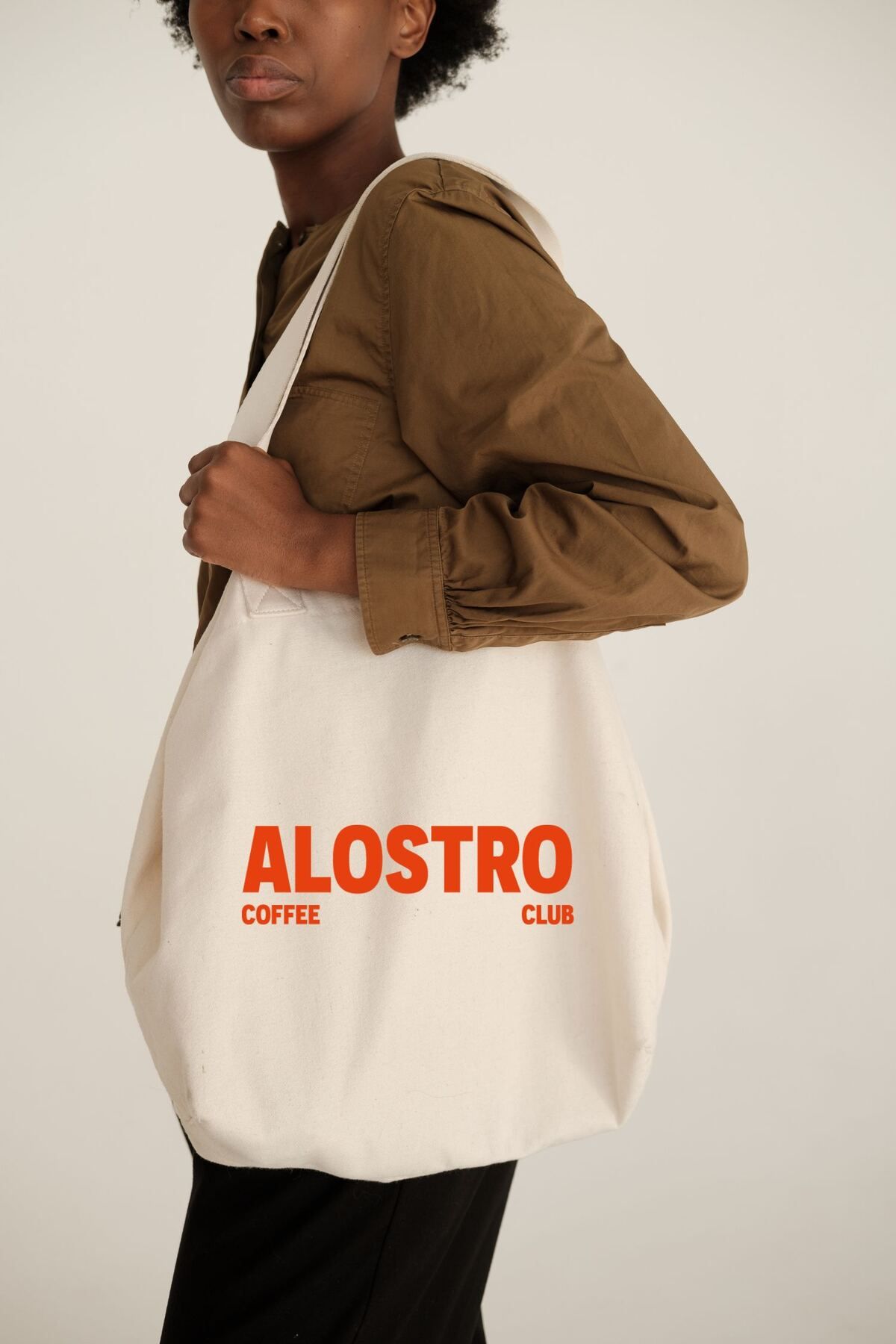 Alostro Coffee Club Tote — Natural — Block Logo
