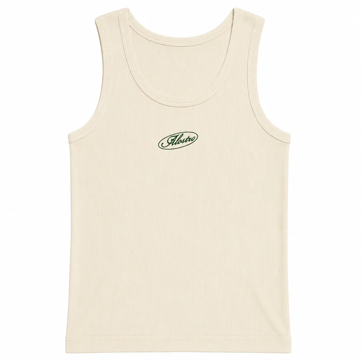 Alostro Modern Classic Rib Vest — Crema