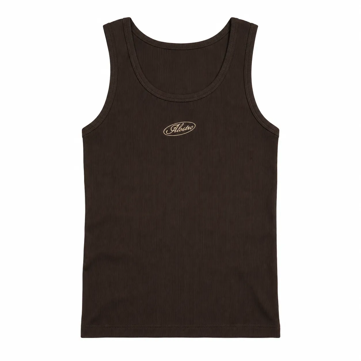 Alostro Modern Classic Rib Vest — Espresso