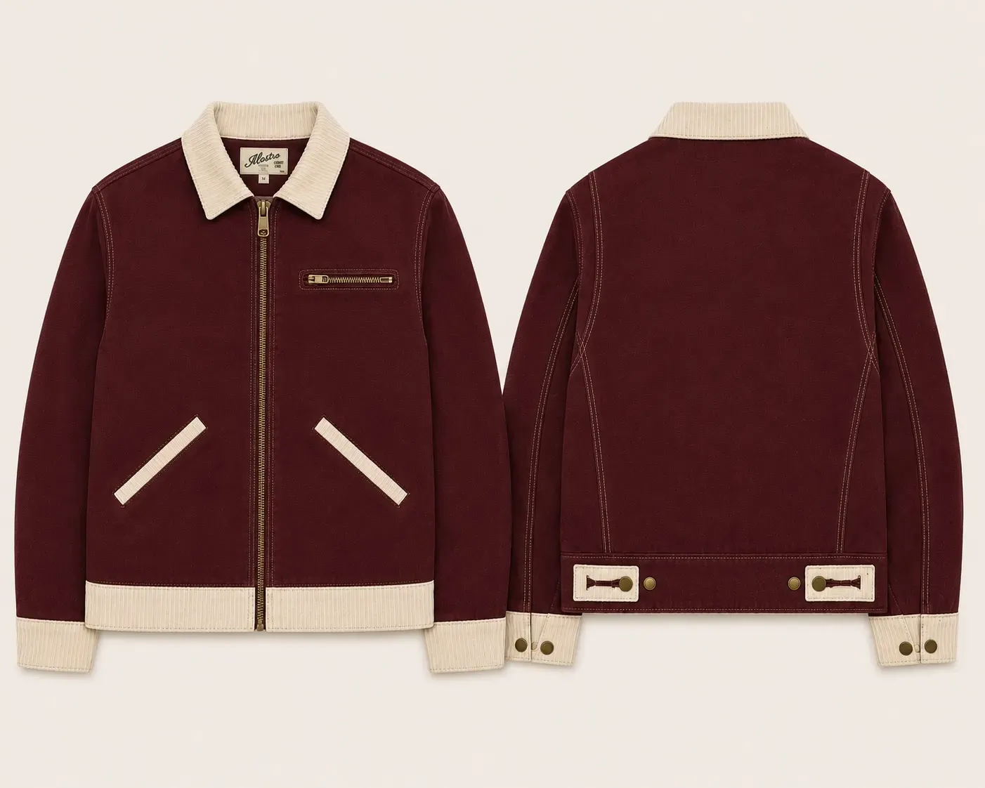 Alostro Coffee Club Autumn Jacket — Burgundy